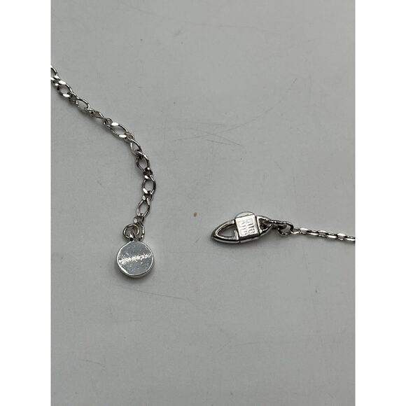 Givenchy Vintage Silver Tone Sparkling Rhinestone Faux Pearl Y Drop Necklace - Picture 12 of 14